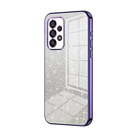 For Samsung Galaxy A53 5G Gradient Glitter Powder Electroplated Phone Case(Purple) by buy2fix