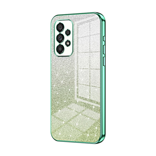 For Samsung Galaxy A53 5G Gradient Glitter Powder Electroplated Phone Case(Green)