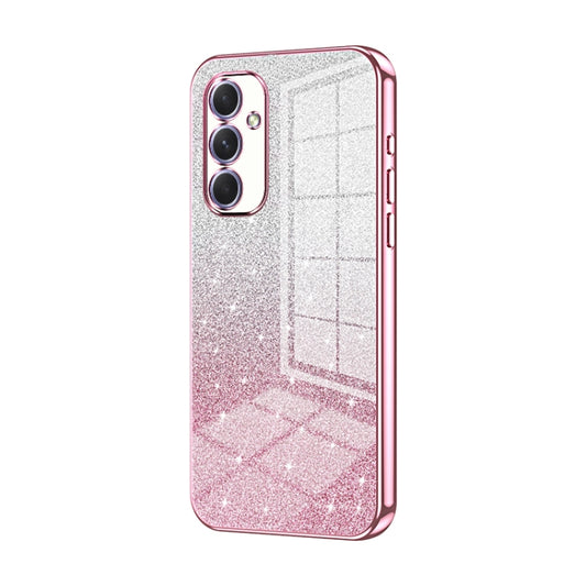 For Samsung Galaxy A54 5G Gradient Glitter Powder Electroplated Phone Case(Pink) by buy2fix
