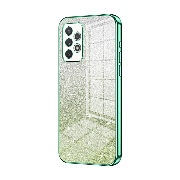 For Samsung Galaxy A72 4G / 5G Gradient Glitter Powder Electroplated Phone Case(Green) by buy2fix