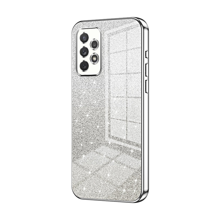 For Samsung Galaxy A72 4G / 5G Gradient Glitter Powder Electroplated Phone Case(Silver) by buy2fix
