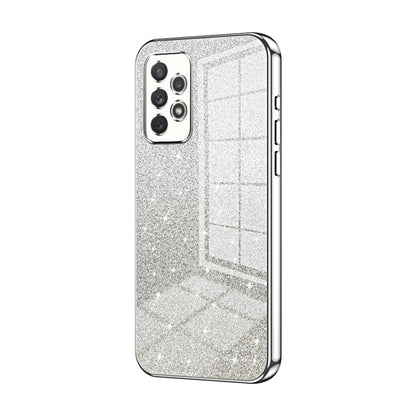For Samsung Galaxy A72 4G / 5G Gradient Glitter Powder Electroplated Phone Case(Silver) by buy2fix