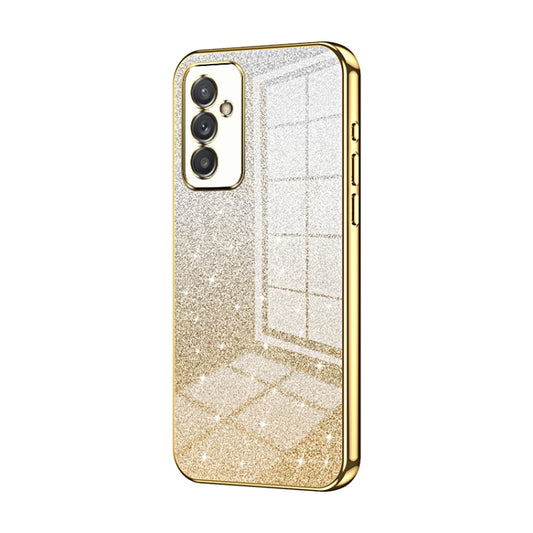 For Samsung Galaxy A82 5G Gradient Glitter Powder Electroplated Phone Case(Gold) by buy2fix