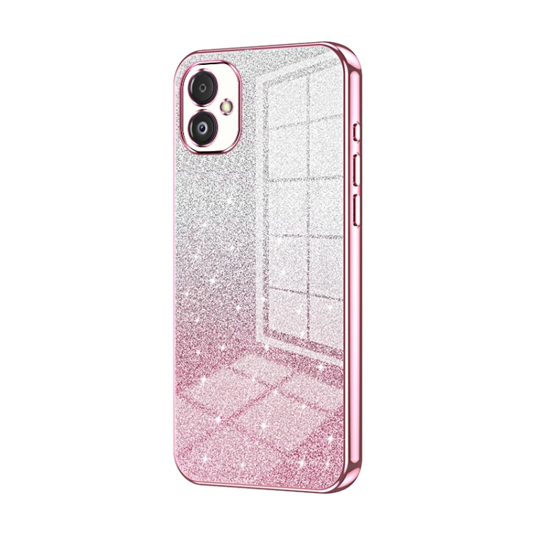 For Samsung Galaxy F14 5G Gradient Glitter Powder Electroplated Phone Case(Pink) by buy2fix