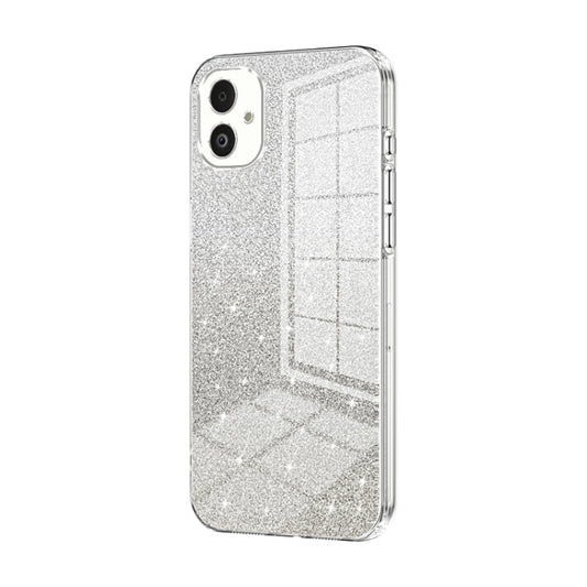 For Samsung Galaxy F14 5G Gradient Glitter Powder Electroplated Phone Case(Transparent) by buy2fix