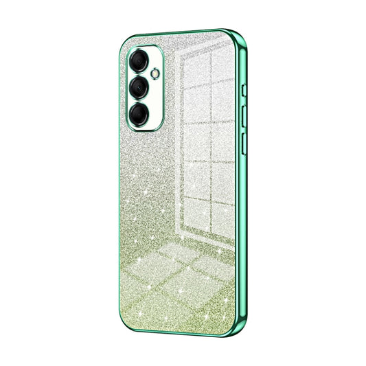 For Samsung Galaxy M14 Gradient Glitter Powder Electroplated Phone Case(Green) by buy2fix
