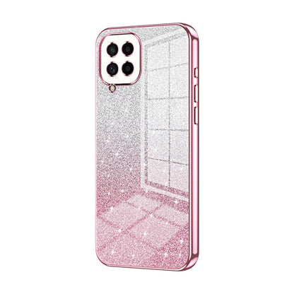For Samsung Galaxy M53 5G Gradient Glitter Powder Electroplated Phone Case(Pink) by buy2fix