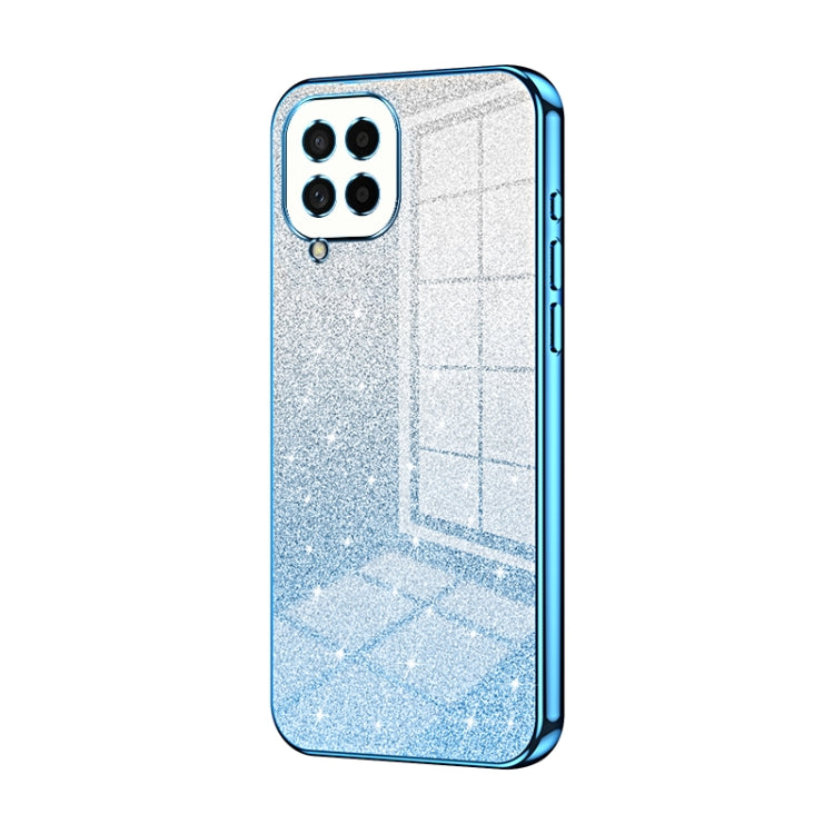 For Samsung Galaxy M53 5G Gradient Glitter Powder Electroplated Phone Case(Blue) by buy2fix