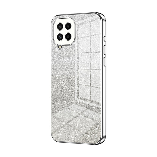 For Samsung Galaxy M53 5G Gradient Glitter Powder Electroplated Phone Case(Silver) by buy2fix