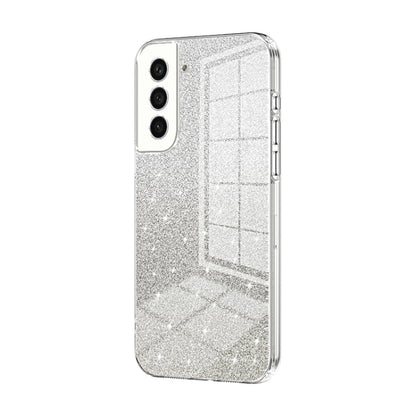 For Samsung Galaxy S21 FE 5G Gradient Glitter Powder Electroplated Phone Case(Transparent) by buy2fix