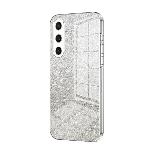 For Samsung Galaxy S23 FE 5G Gradient Glitter Powder Electroplated Phone Case(Transparent)