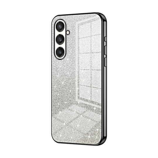 For Samsung Galaxy S23 FE 5G Gradient Glitter Powder Electroplated Phone Case(Black)