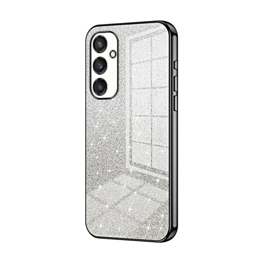 For Samsung Galaxy S24+ 5G Gradient Glitter Powder Electroplated Phone Case(Black)