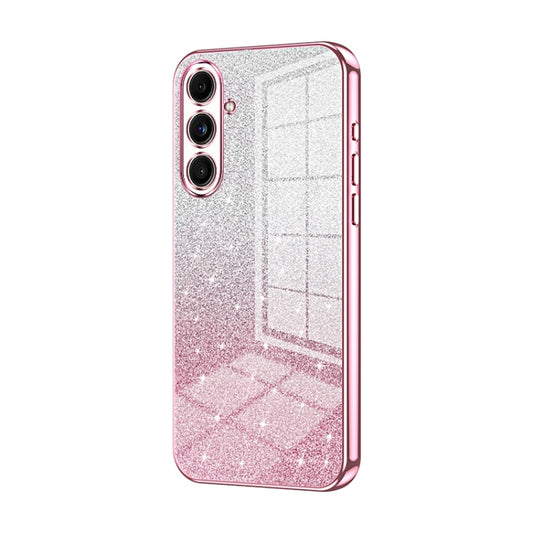 For Samsung Galaxy C55 Gradient Glitter Powder Electroplated Phone Case(Pink) by buy2fix