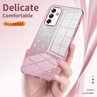 For Samsung Galaxy A72 4G / 5G Gradient Glitter Powder Electroplated Phone Case(Transparent) by buy2fix