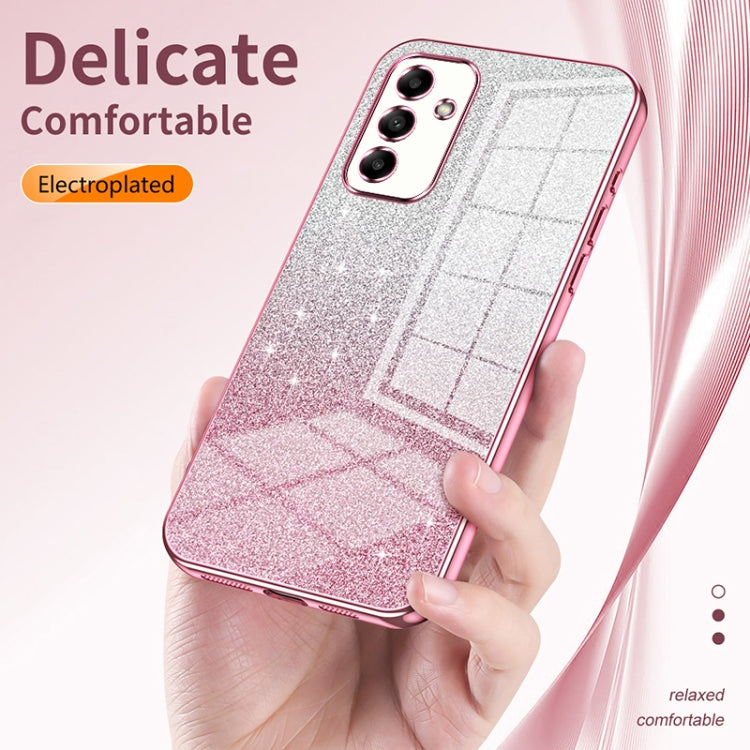 For Samsung Galaxy A13 4G Gradient Glitter Powder Electroplated Phone Case(Silver) by buy2fix