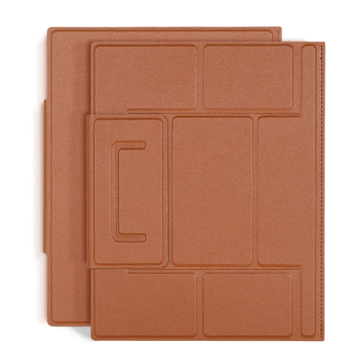Magnetic PU Leather Tablet Laptop Folding Holder(Brown) by buy2fix