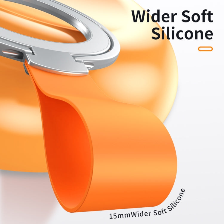 MagSafe Magnetic Pivot Stand Phone Ring Holder(Silver + Orange) - Ring Holder by buy2fix | Online Shopping UK | buy2fix