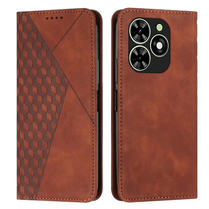 For Tecno Spark Go 2024 / POP 8 Diamond Splicing Skin Feel Magnetic Leather Phone Case(Brown) by buy2fix