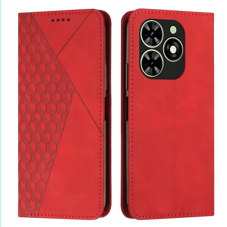 For Tecno Spark Go 2024 / POP 8 Diamond Splicing Skin Feel Magnetic Leather Phone Case(Red) by buy2fix
