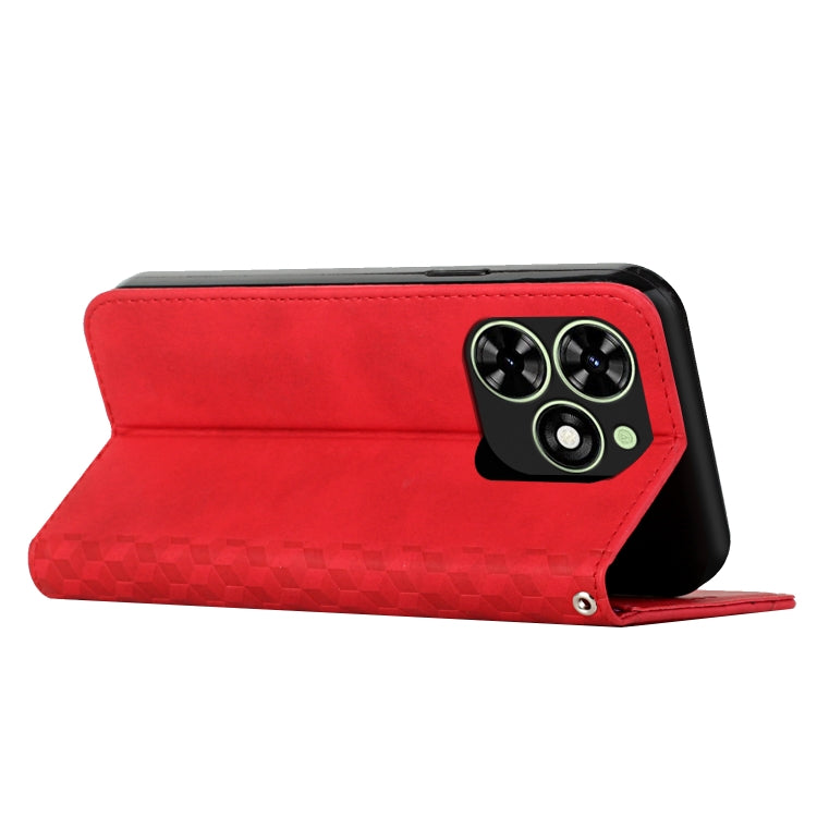 For Tecno Spark Go 2024 / POP 8 Diamond Splicing Skin Feel Magnetic Leather Phone Case(Red) by buy2fix