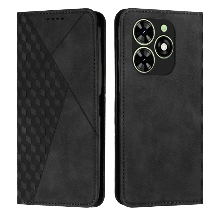 For Tecno Spark Go 2024 / POP 8 Diamond Splicing Skin Feel Magnetic Leather Phone Case(Black) by buy2fix