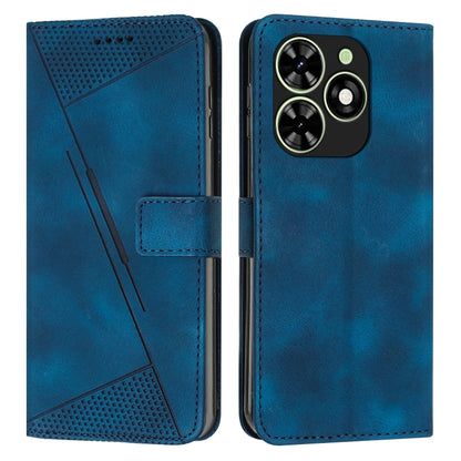 For Tecno Spark Go 2024 / POP 8 Dream Triangle Leather Phone Case with Long Lanyard(Blue) by buy2fix