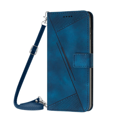 For Tecno Spark Go 2024 / POP 8 Dream Triangle Leather Phone Case with Long Lanyard(Blue) by buy2fix