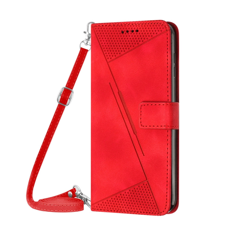 For Tecno Spark Go 2024 / POP 8 Dream Triangle Leather Phone Case with Long Lanyard(Red) by buy2fix