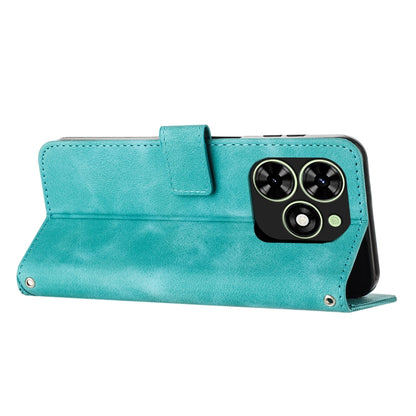 For Tecno Spark Go 2024 / POP 8 Dream Triangle Leather Phone Case with Long Lanyard(Green) by buy2fix