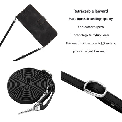 For Tecno Spark Go 2024 / POP 8 Dream Triangle Leather Phone Case with Long Lanyard(Black) by buy2fix