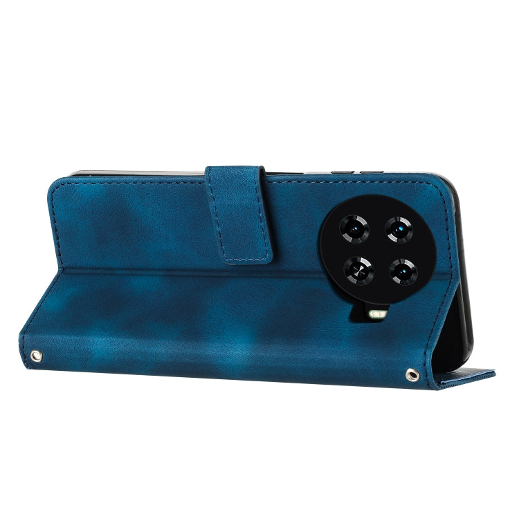 For Tecno Spark 20 Pro+ Dream Triangle Leather Phone Case with Long Lanyard(Blue) by buy2fix