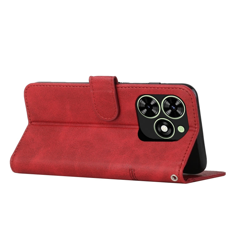 For Tecno Spark Go 2024 / POP 8 Stitching Calf Texture Buckle Leather Phone Case(Red) by buy2fix