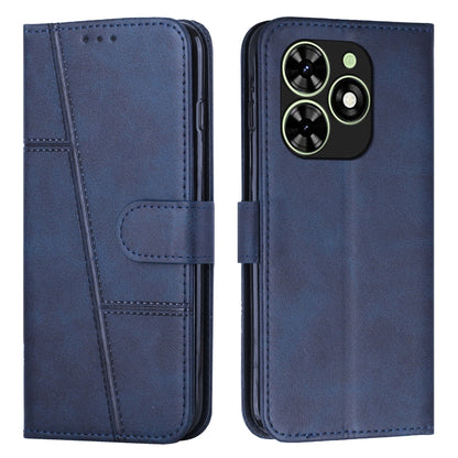 For Tecno Spark Go 2024 / POP 8 Stitching Calf Texture Buckle Leather Phone Case(Blue) by buy2fix