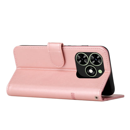 For Tecno Spark Go 2024 / POP 8 Stitching Calf Texture Buckle Leather Phone Case(Rose Gold) by buy2fix