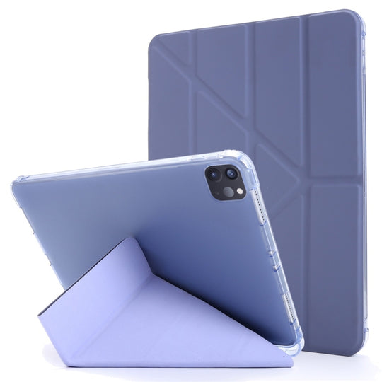For iPad Pro 11 (2020/2018) / Air 2020 10.9 Multi-folding Horizontal Flip PU Leather + Shockproof TPU Tablet Case with Holder & Pen Slot(Purple)