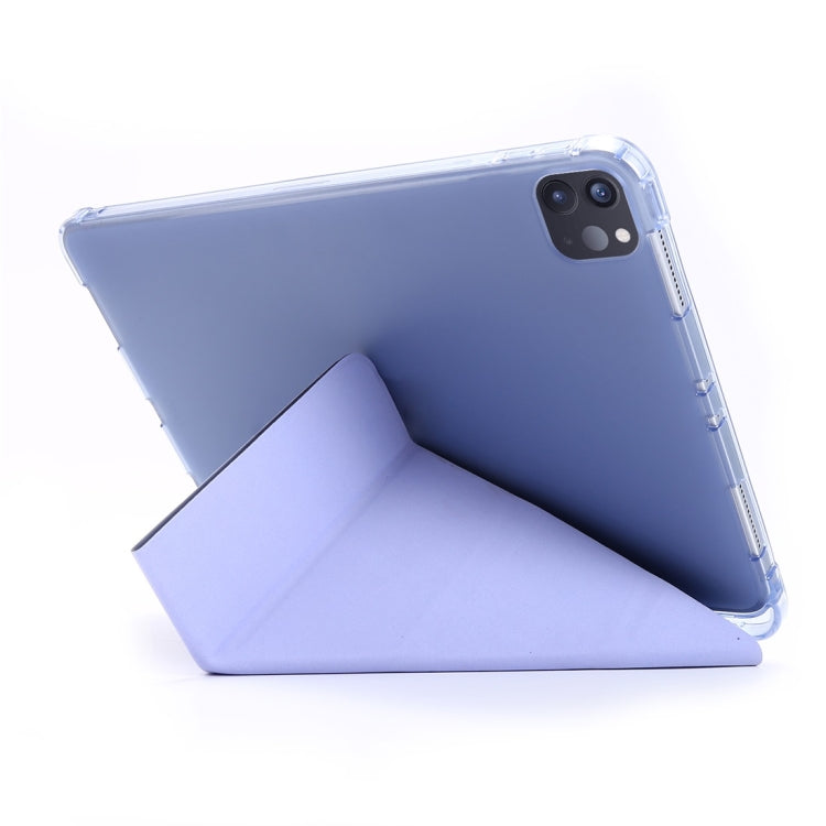 For iPad Pro 11 (2020/2018) / Air 2020 10.9 Multi-folding Horizontal Flip PU Leather + Shockproof TPU Tablet Case with Holder & Pen Slot(Purple) - iPad Pro 11 (2020) Cases by buy2fix | Online Shopping UK | buy2fix