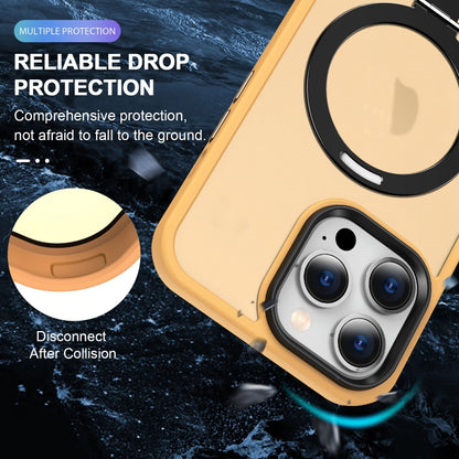 For iPhone 13 Pro Max Skin-feel MagSafe Holder PC Hybrid TPU Phone Case(Orange) by buy2fix
