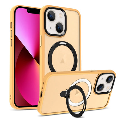 For iPhone 13 Skin-feel MagSafe Holder PC Hybrid TPU Phone Case(Orange) - iPhone 13 Cases by buy2fix | Online Shopping UK | buy2fix