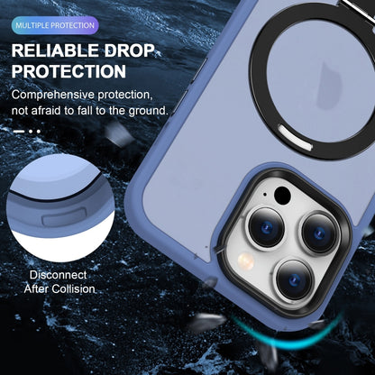 For iPhone 12 Skin-feel MagSafe Holder PC Hybrid TPU Phone Case(Blue) by buy2fix