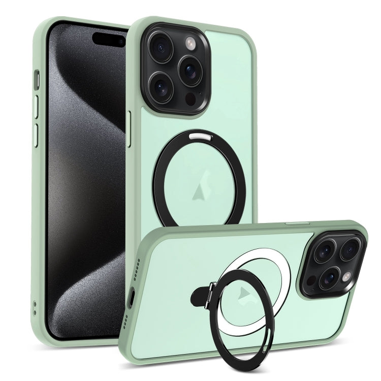 For iPhone 16 Pro Skin-feel MagSafe Holder PC Hybrid TPU Phone Case(Matcha Green) by buy2fix