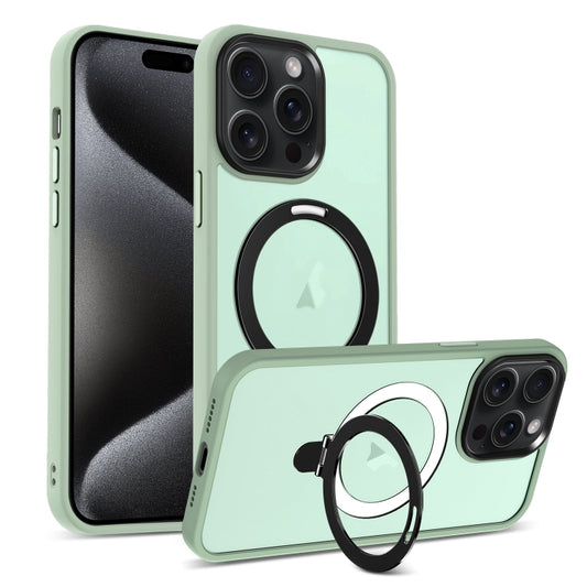 For iPhone 16 Pro Skin-feel MagSafe Holder PC Hybrid TPU Phone Case(Matcha Green) - iPhone 16 Pro Cases by buy2fix | Online Shopping UK | buy2fix