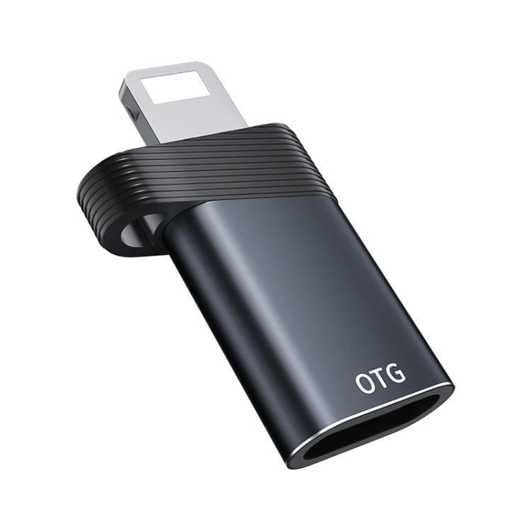 ADS-616B 8 Pin Male to USB-C/Type-C Female OTG Adapter(Gun Grey) by buy2fix