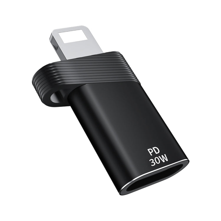 ADS-616A PD 30W 8 Pin Male to USB-C/Type-C Female Adapter(Black) by buy2fix