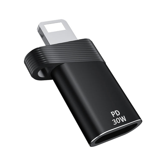 ADS-616A PD 30W 8 Pin Male to USB-C/Type-C Female Adapter(Black) by buy2fix