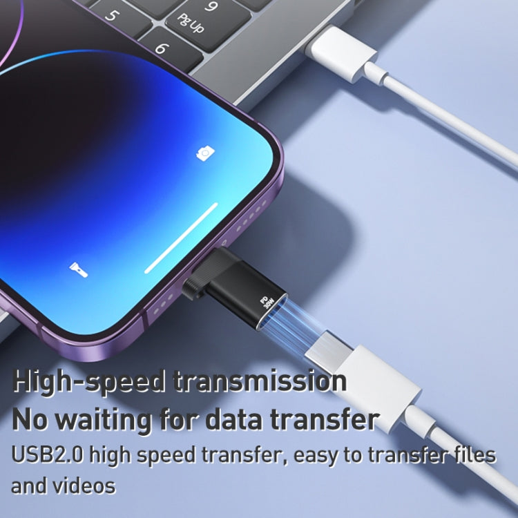 ADS-616A PD 30W 8 Pin Male to USB-C/Type-C Female Adapter(Gun Grey) by buy2fix