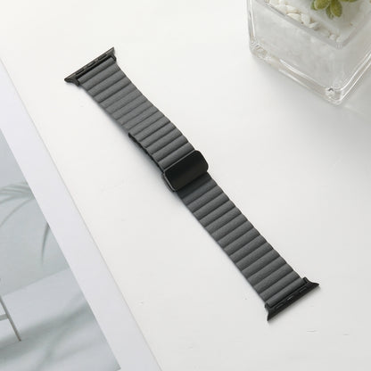 For Apple Watch SE 2023 40mm Water Ripple Magnetic Folding Buckle Watch Band, Style: Bold Version(Grey) by buy2fix