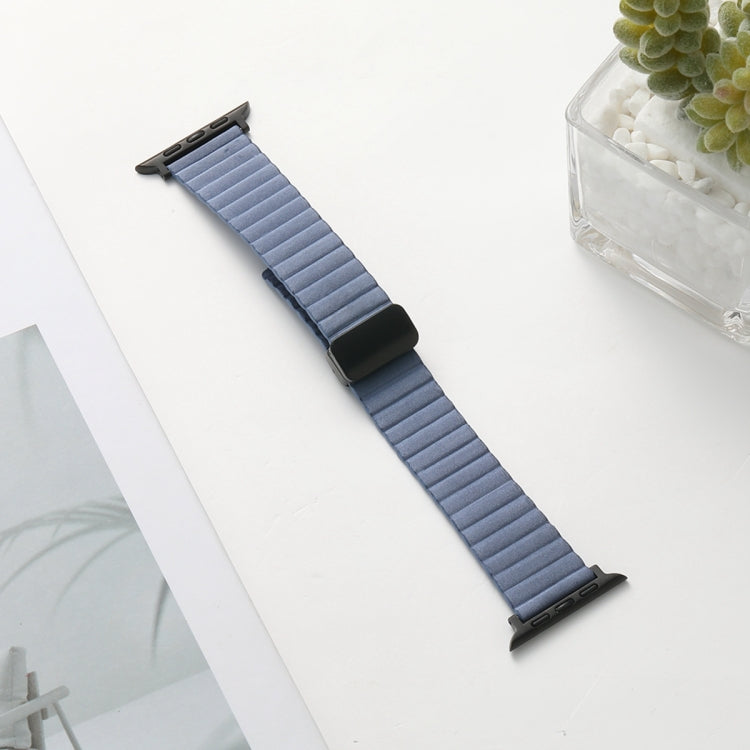 For Apple Watch Series 9 41mm Water Ripple Magnetic Folding Buckle Watch Band, Style: Bold Version(Light Blue) by buy2fix