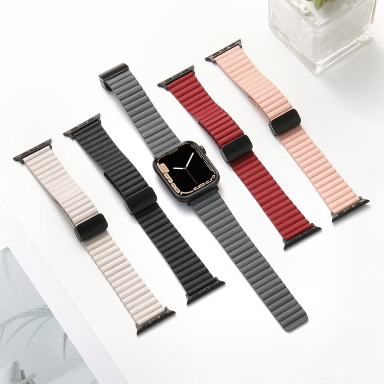 For Apple Watch Series 6 44mm Water Ripple Magnetic Folding Buckle Watch Band, Style: Bold Version(Denim Blue) by buy2fix