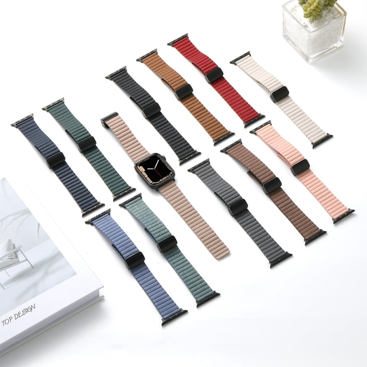 For Apple Watch Series 6 44mm Water Ripple Magnetic Folding Buckle Watch Band, Style: Bold Version(Denim Blue) by buy2fix